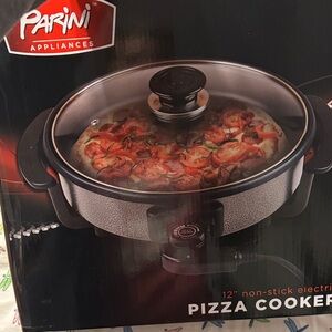 Parini 12" Gray Non-Stick Electric Pizza Cooker - Gray